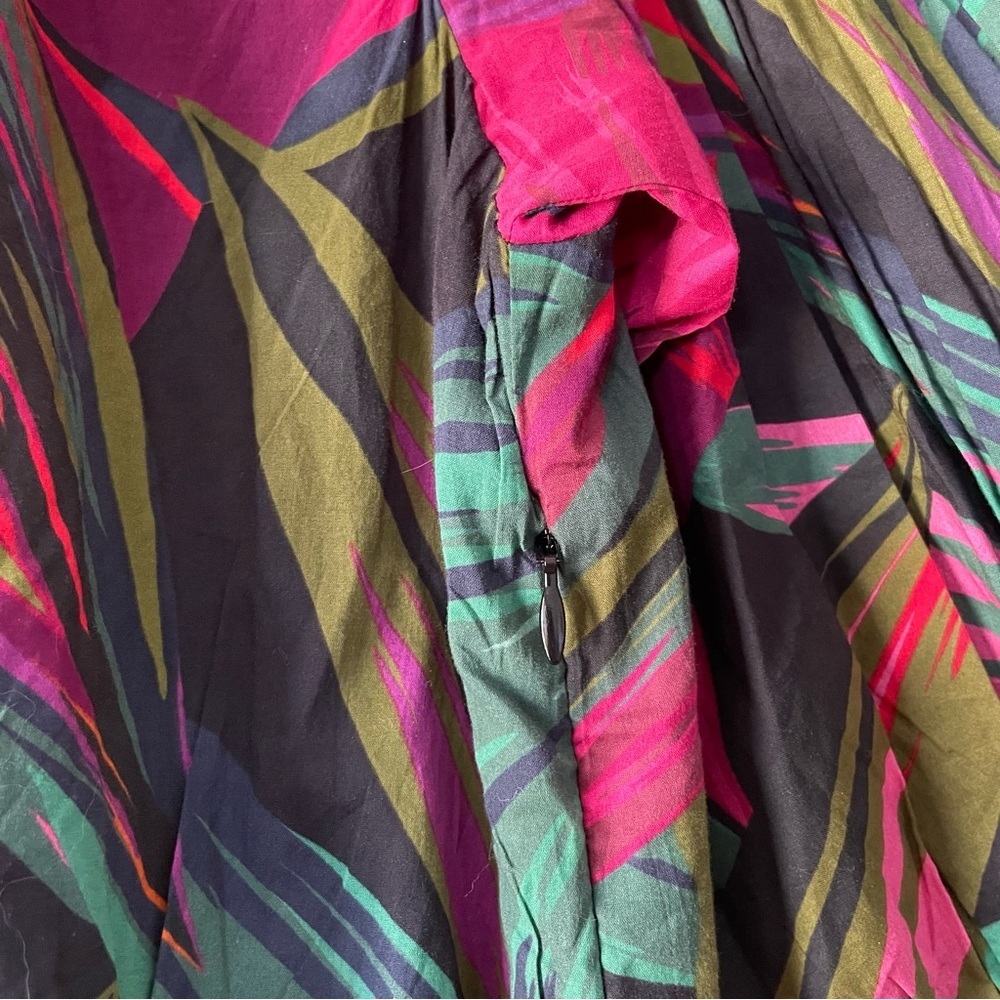 FARM Rio Midnight Leaves Mini Dress Women’s S Smocked Ruffle Puff Sleeve Cotton - Picture 16 of 16